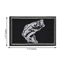 2Pcs Fishing Patches, Tactical Wildlife Largemouth Bass Patch, Black
