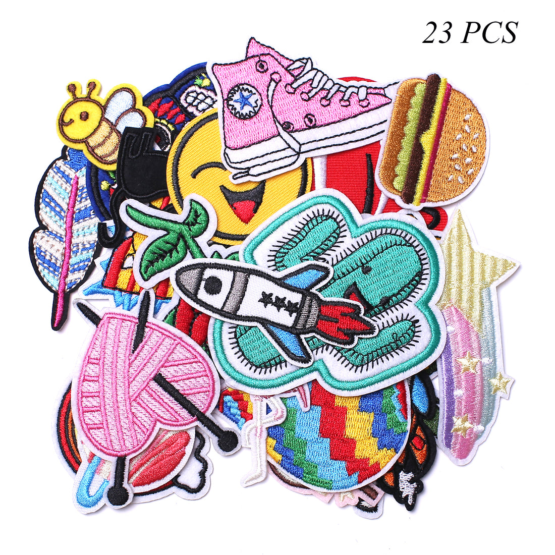 Embroidered Iron on Patches, Cute Sewing Applique for Jackets, Hats, Backpacks, Jeans, DIY Accessories, (22PCS)