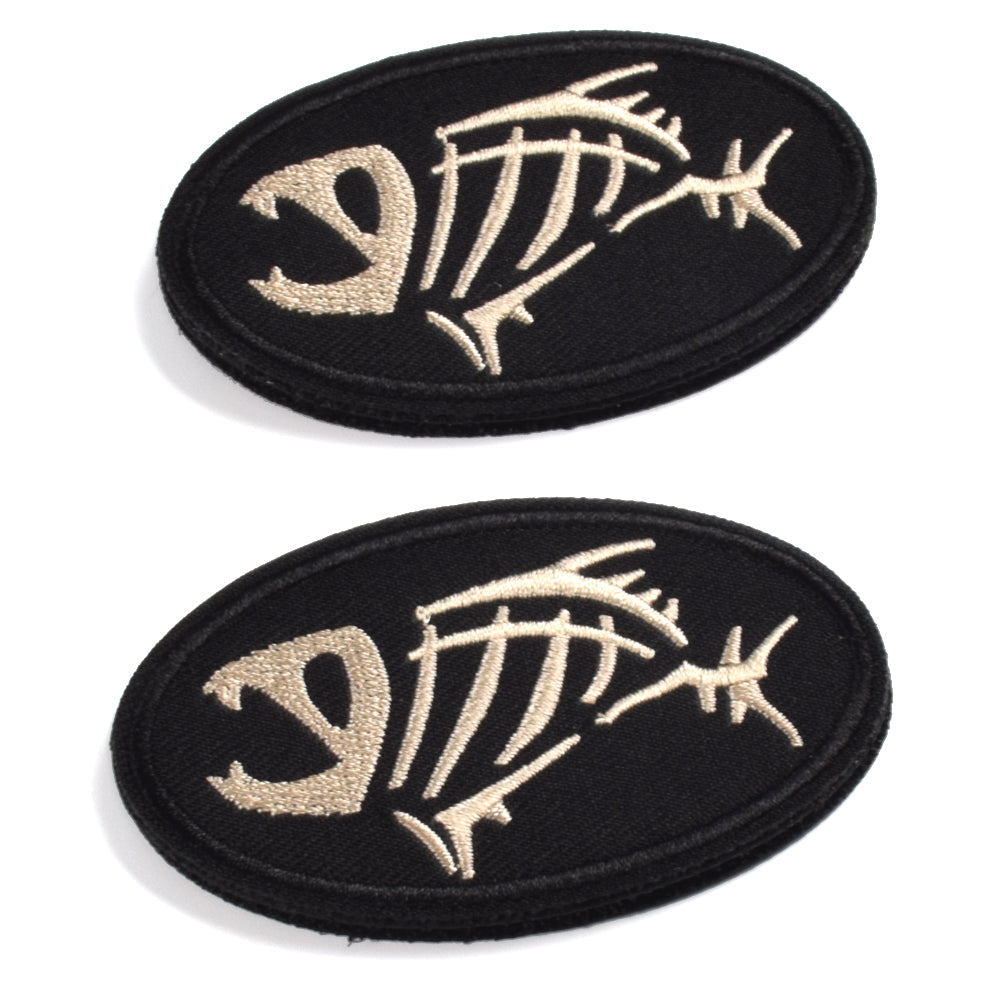 Jolly Pirate Fish Embroidered Patch, Ellipse