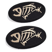 Jolly Pirate Fish Embroidered Patch, Ellipse