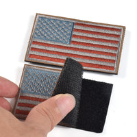 2 Pieces Tactical US American Flag Patch, Military USA United States of America Uniform Emblem Patches, Red & Blue