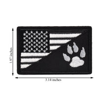 2Pcs Tactical US Flag with Tracker Paw Patriot Patches, Milltary Embroidered Applique Morale Hook & Loop Patch