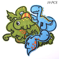 Embroidered Iron on Patches, Cute Sewing Applique for Clothes Dress, 10PCS Dinosaurs