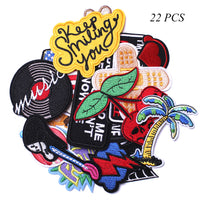 Words Slogan Cool Embroidered Iron on Patches, Cute Sewing Applique for Motorcycle Biker Jackets Jeans Backpacks Caps (22PCS)