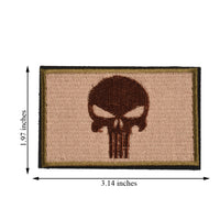 2 Pieces Dead Skull Tactical Patch - ATACS Tan