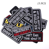 Words Slogan Cool Embroidered Iron on Patches, Cute Sewing Applique, Don't Even Think about It Set.