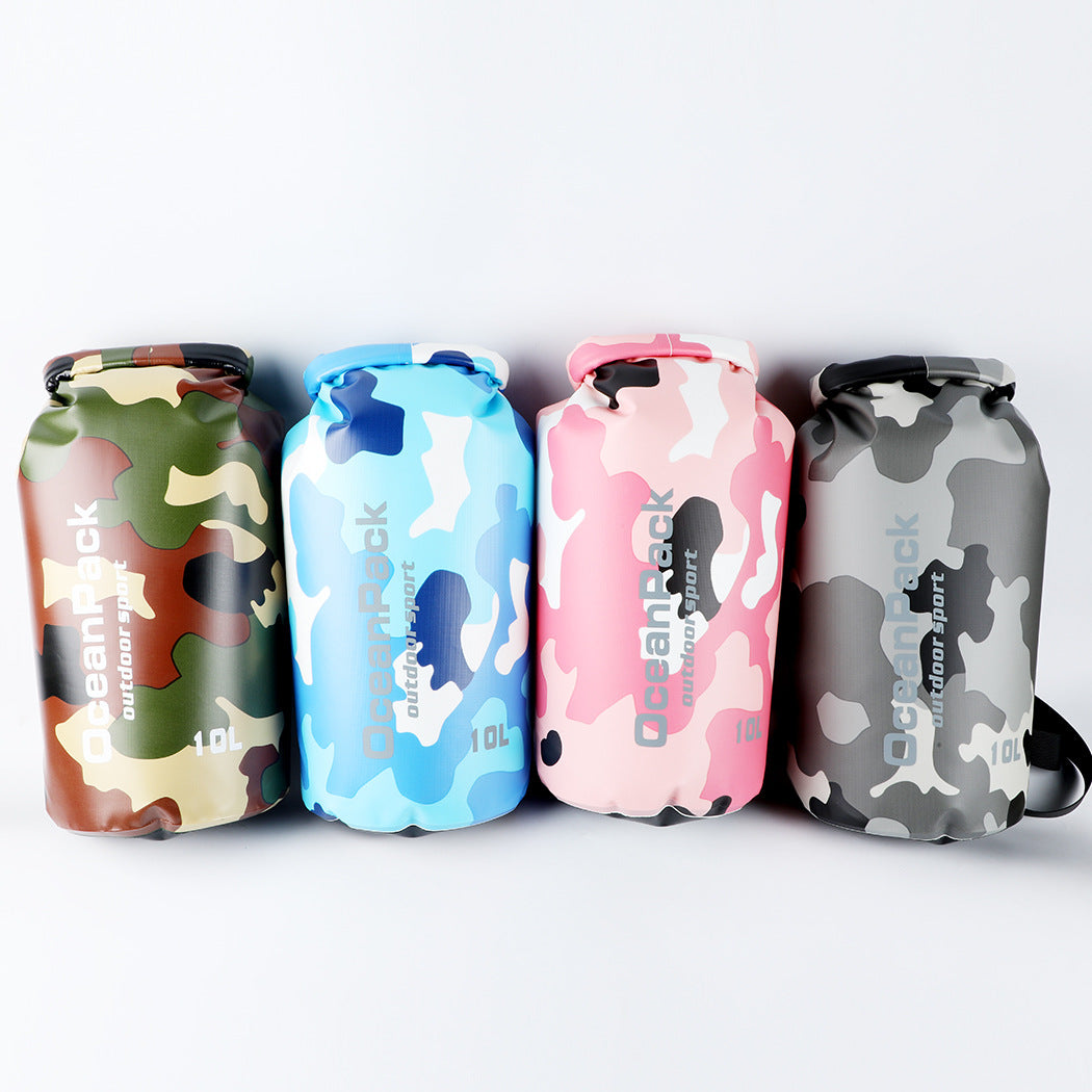 Camouflage 5L, 10L, 15L, 20L, 30L Waterproof Dry Bag, PVC Floating Storage Bag Dry Sack