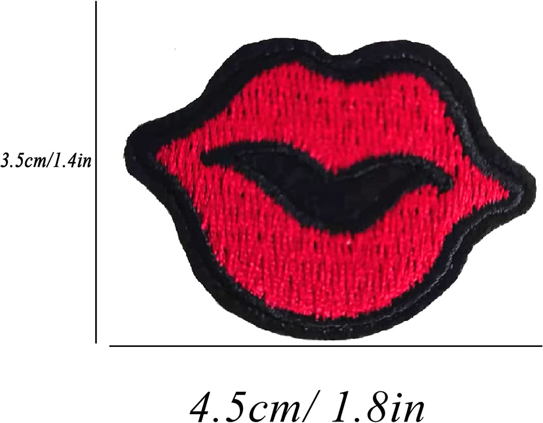 5Pcs Sexy Lips Patches Embroidered Iron on Patch for Clothes, Iron-on Patches / Sew-on Appliques Patches for Clothing, Jackets, Backpacks, Caps, Jeans