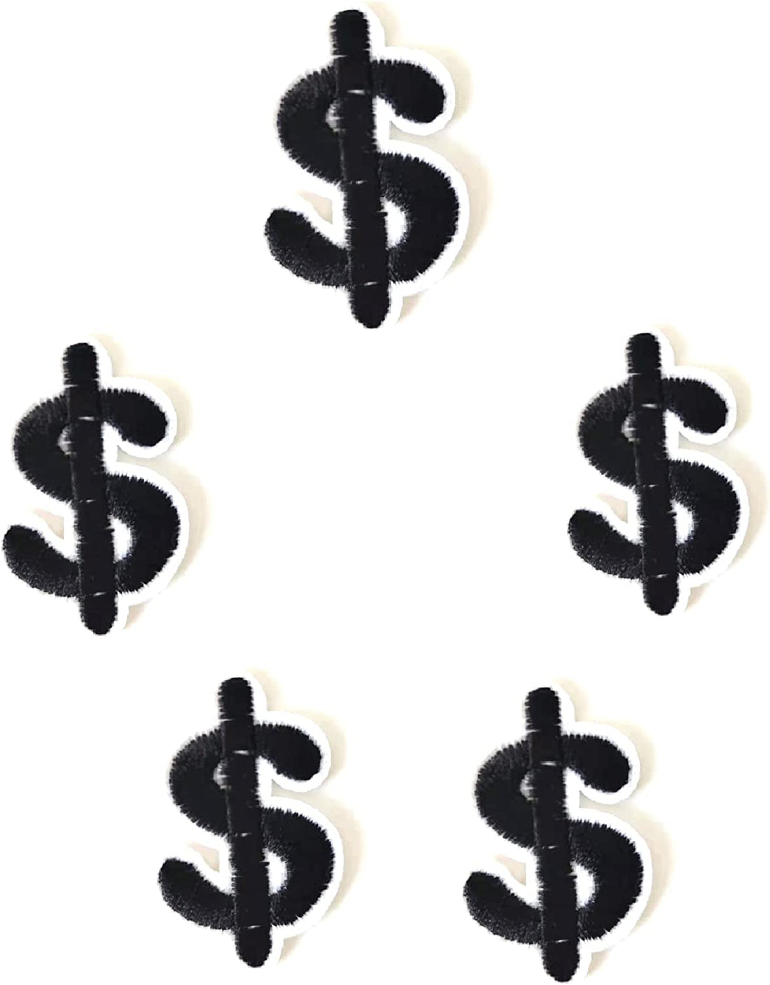 5Pcs Dollars Embroidered Iron on Patch for Clothes, Iron-on Patches / Sew-on Appliques Patches for Clothing, Jackets, Backpacks, Caps, Jeans