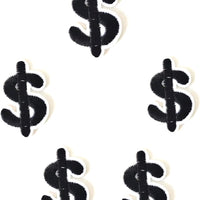 5Pcs Dollars Embroidered Iron on Patch for Clothes, Iron-on Patches / Sew-on Appliques Patches for Clothing, Jackets, Backpacks, Caps, Jeans