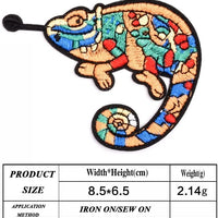 5Pcs Lizard Embroidered Iron on Patch for Clothes, Iron-on Patches / Sew-on Appliques Patches for Clothing, Jackets, Backpacks, Caps, Jeans