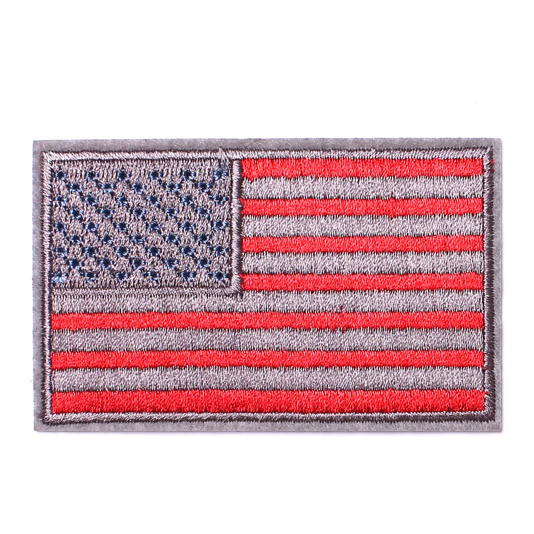 4 Pack American US Flag Patch, Embroidered Sew on Iron on Patches, 4PCS Red-grey Border