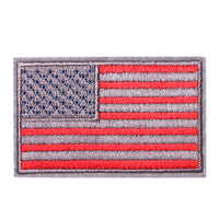 4 Pack American US Flag Patch, Embroidered Sew on Iron on Patches, 4PCS Red-grey Border