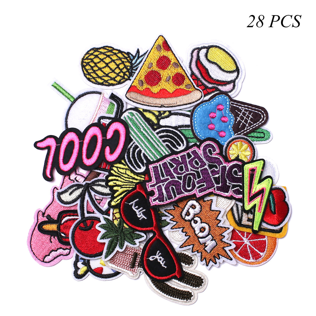 Embroidered Iron on Patches, Cute Sewing Applique for Clothes Dress, 28pcs Desert