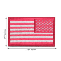 2 Pieces Tactical US American Flag Patch, Military USA United States of America Uniform Emblem Patches, Multitan-Reverse Pink