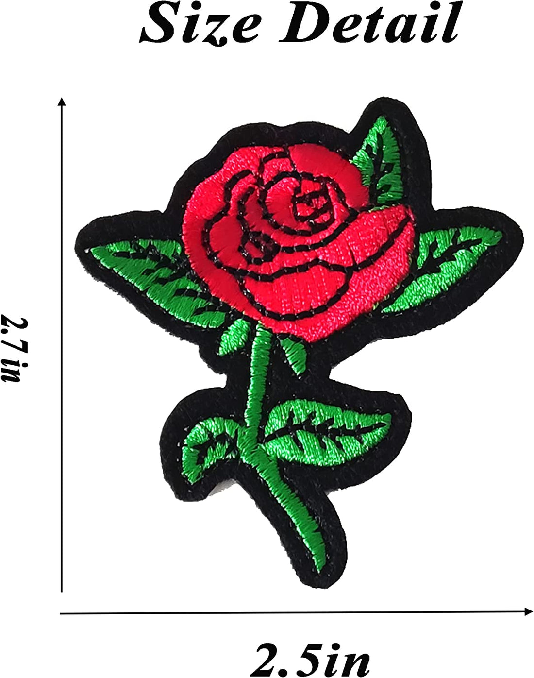 5Pcs Rose Patches Embroidered Iron on Patch for Clothes, Iron-on Patches / Sew-on Appliques Patches for Clothing, Jackets, Backpacks, Caps, Jeans