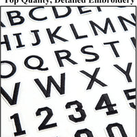 72 Pieces Iron on Letters and Numbers Patches, Embroidered Sew On Patches Alphabet A-Z, Numbers 0-9 Applique for Clothes, Dress, Hat, Socks, Jeans, DIY Accessories