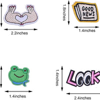 70Pcs Random Assorted Embroidered Iron on Patches, Cute Sewing Applique for Jackets, Hats, Backpacks, Jeans, DIY Accessories