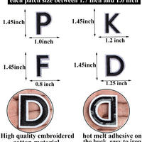 72 Pieces Iron on Letters and Numbers Patches, Embroidered Sew On Patches Alphabet A-Z, Numbers 0-9 Applique for Clothes, Dress, Hat, Socks, Jeans, DIY Accessories