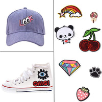 70Pcs Random Assorted Embroidered Iron on Patches, Cute Sewing Applique for Jackets, Hats, Backpacks, Jeans, DIY Accessories
