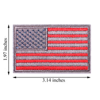 4 Pack American US Flag Patch, Embroidered Sew on Iron on Patches, 4PCS Red-grey Border