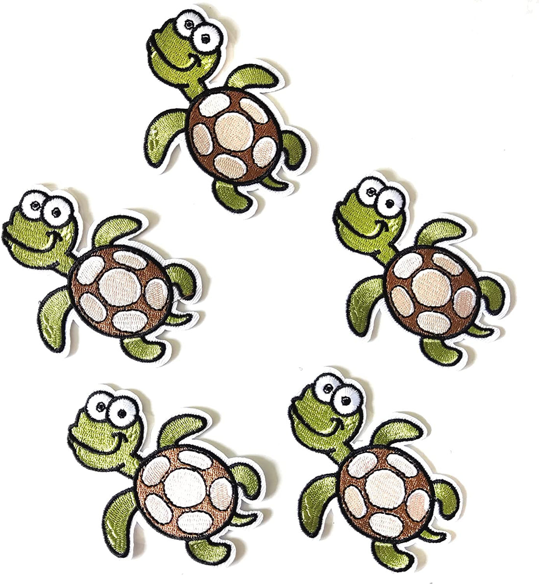 5Pcs Swimming Turtle Patches Embroidered Iron on Patch for Clothes, Iron-on Patches / Sew-on Appliques Patches for Clothing, Jackets, Backpacks, Caps, Jeans