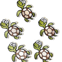 5Pcs Swimming Turtle Patches Embroidered Iron on Patch for Clothes, Iron-on Patches / Sew-on Appliques Patches for Clothing, Jackets, Backpacks, Caps, Jeans