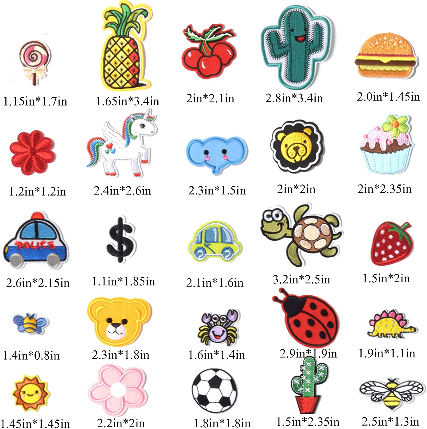 Flyyee 20pcs Iron On Patches Down Jacket Patch Sew On Patches Set, Cute  Fashion Pattern Patch Applique Assorted Size for DIY (10pcs with  Pattern,10pcs