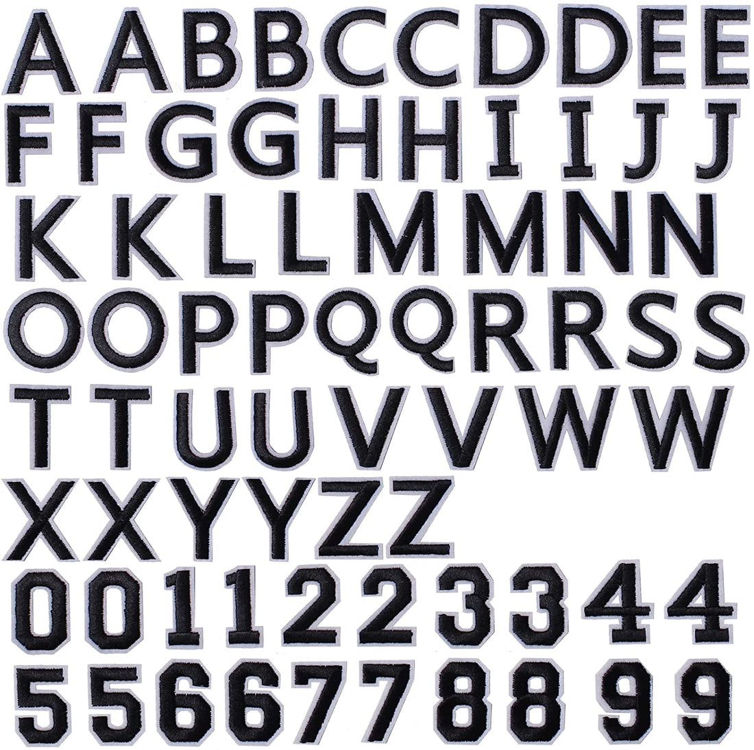 72 Pieces Iron on Letters and Numbers Patches, Embroidered Sew On Patches Alphabet A-Z, Numbers 0-9 Applique for Clothes, Dress, Hat, Socks, Jeans, DIY Accessories
