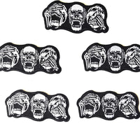 5Pcs See Speak Hear No Evil Skull Skeleton Patches Embroidered Iron on Patch for Clothes, Iron-on Patches / Sew-on Appliques Patches for Clothing, Jackets, Backpacks, Caps, Jeans