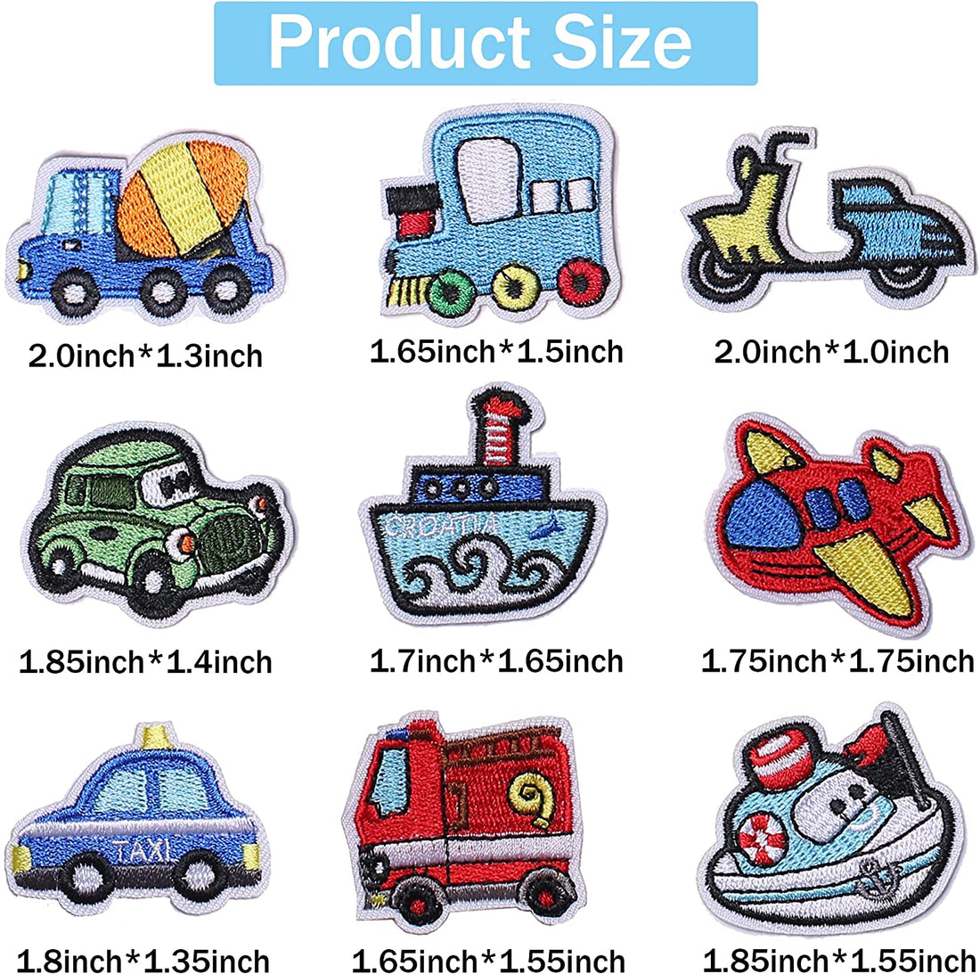 Car Embroidered Iron on Patch for Clothes, Iron-on Patches / Sew-on Appliques Patches for Clothing, Jackets, Backpacks, Caps, Jeans