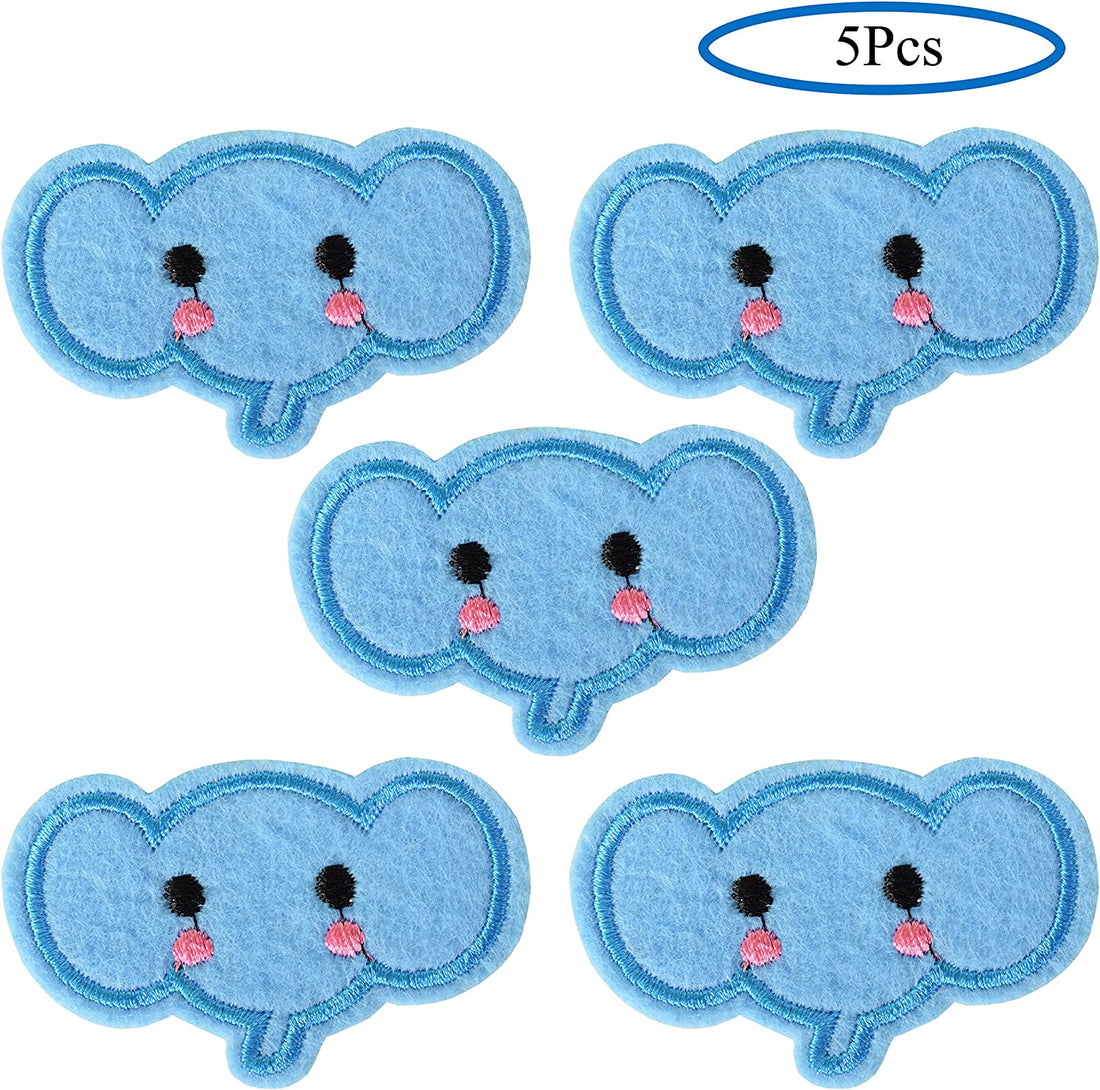 5Pcs Elephant Embroidered Iron on Patch for Clothes, Iron-on Patches / Sew-on Appliques Patches for Clothing, Jackets, Backpacks, Caps, Jeans