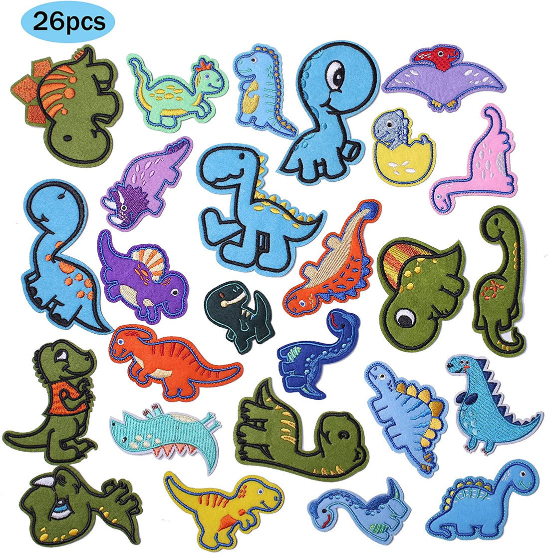 Dinosaur Embroidered Iron on Patch for Clothes, Iron-on Patches / Sew-on Appliques Patches for Clothing, Jackets, Backpacks, Caps, Jeans