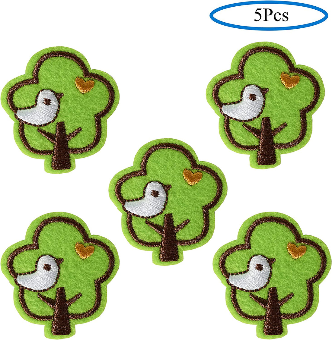 5Pcs Bird Embroidered Iron on Patch for Clothes, Iron-on Patches / Sew-on Appliques Patches for Clothing, Jackets, Backpacks, Caps, Jeans
