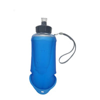 Custom LOGO 500ML, 600ML Recycable, food-graded, safety collapsible soft flask hydration bottle FDA approved leakproof with lanyard
