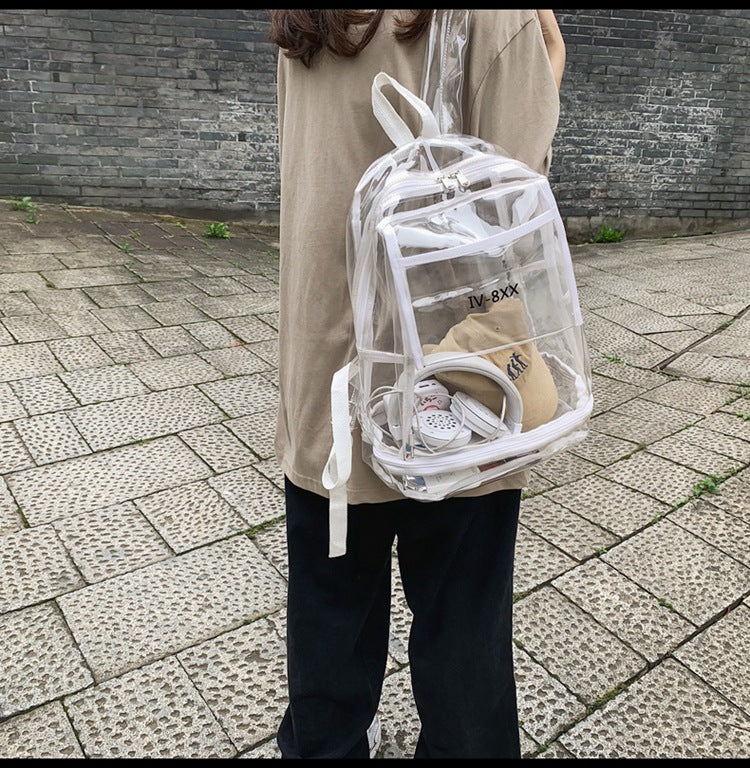 Bookbag, School Bag, Diaper Bag, Travel Bag, PVC Bag See Through Bag Clear Bag Stadium Approved, Transparent See Through Clear Backpack, School Bag for Work, Sports Games