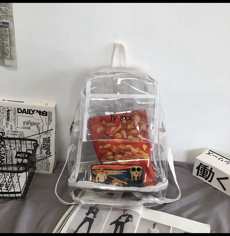 Bookbag, School Bag, Diaper Bag, Travel Bag, PVC Bag See Through Bag Clear Bag Stadium Approved, Transparent See Through Clear Backpack, School Bag for Work, Sports Games