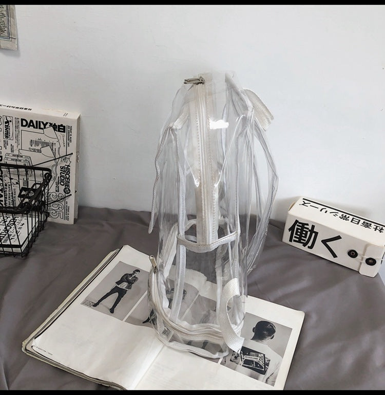 Bookbag, School Bag, Diaper Bag, Travel Bag, PVC Bag See Through Bag Clear Bag Stadium Approved, Transparent See Through Clear Backpack, School Bag for Work, Sports Games