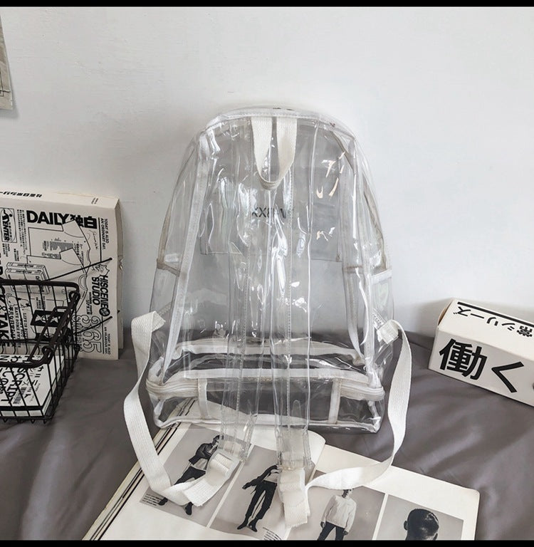 Bookbag, School Bag, Diaper Bag, Travel Bag, PVC Bag See Through Bag Clear Bag Stadium Approved, Transparent See Through Clear Backpack, School Bag for Work, Sports Games