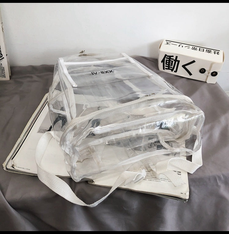 Bookbag, School Bag, Diaper Bag, Travel Bag, PVC Bag See Through Bag Clear Bag Stadium Approved, Transparent See Through Clear Backpack, School Bag for Work, Sports Games