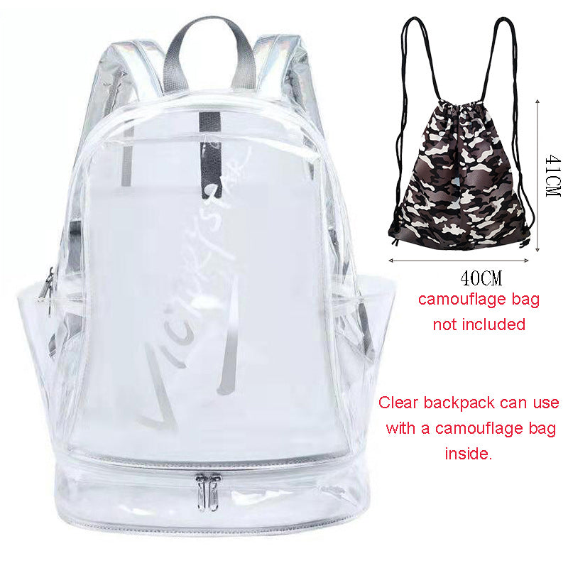 Bookbag, School Bag, Diaper Bag, Travel Bag, PVC Bag See Through Bag Clear Bag Stadium Approved, Transparent See Through Clear Backpack, School Bag for Work, Sports Games