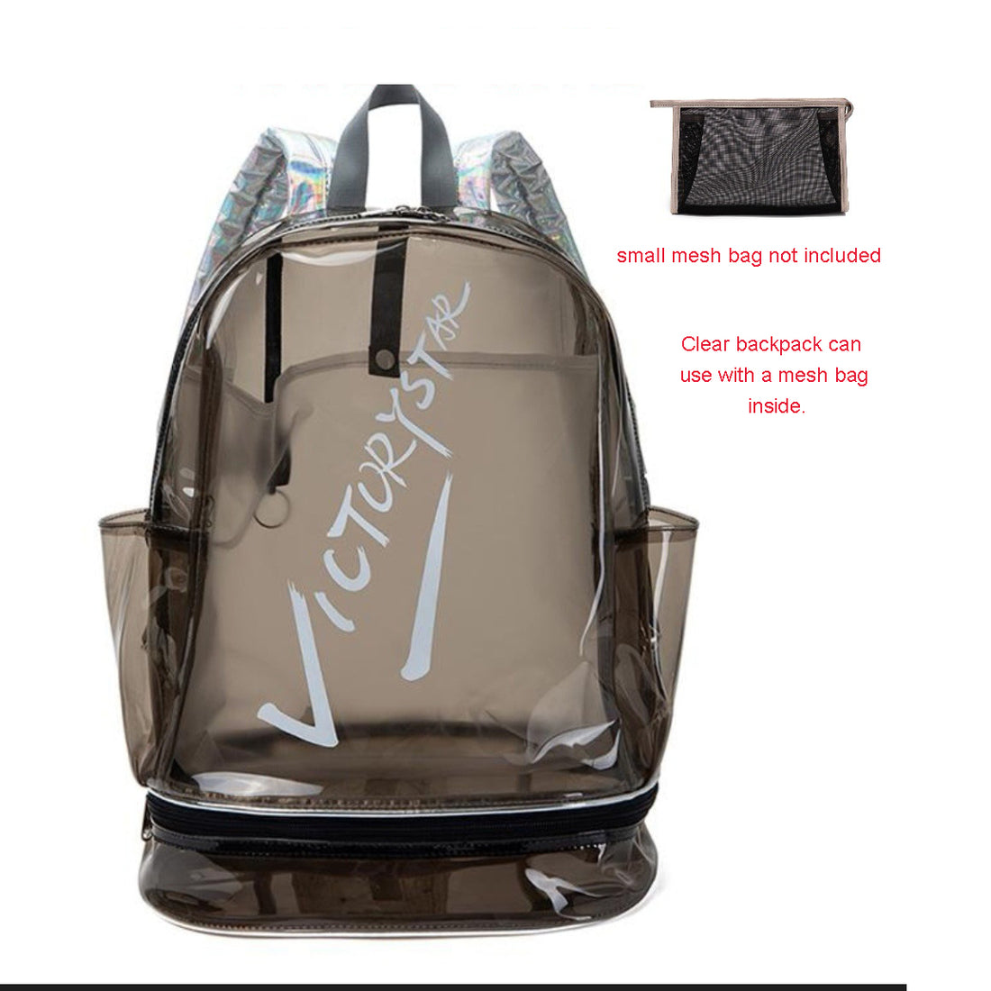 Bookbag, School Bag, Diaper Bag, Travel Bag, PVC Bag See Through Bag Clear Bag Stadium Approved, Transparent See Through Clear Backpack, School Bag for Work, Sports Games