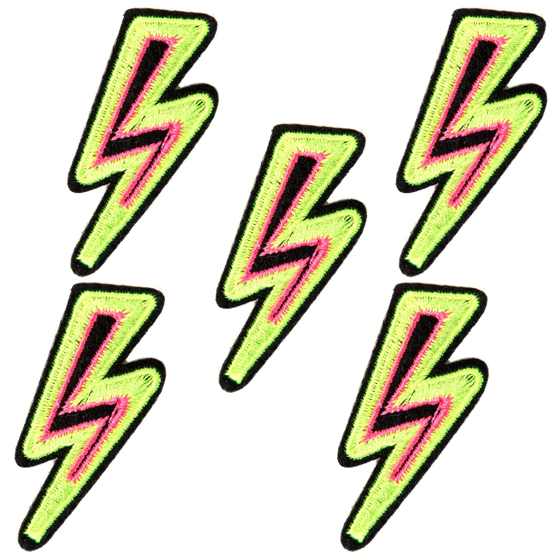 5Pcs Yellow Lightning Embroidered Iron on Patch for Clothes, Iron-on Patches / Sew-on Appliques Patches for Clothing, Jackets, Backpacks, Caps, Jeans