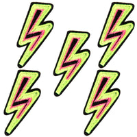 5Pcs Yellow Lightning Embroidered Iron on Patch for Clothes, Iron-on Patches / Sew-on Appliques Patches for Clothing, Jackets, Backpacks, Caps, Jeans