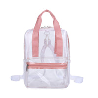 Iridescent Handles Bookbag, School Bag, Travel Bag, PVC Bag See Through Bag Clear Bag Stadium Approved, Transparent See Through Clear Backpack, School Bag for Work, Sports Games, Events