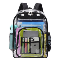 Durable Large Volume Bookbag, School Bag, Travel Bag, PVC Bag See Through Bag Clear Bag Stadium Approved, Transparent See Through Clear Backpack, School Bag for Work, Sports Games