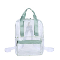 Iridescent Handles Bookbag, School Bag, Travel Bag, PVC Bag See Through Bag Clear Bag Stadium Approved, Transparent See Through Clear Backpack, School Bag for Work, Sports Games, Events
