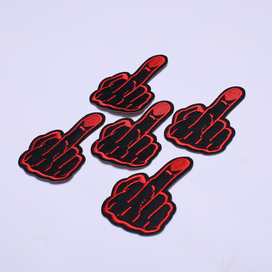 5Pcs Middle Finger Embroidered Iron on Patch for Clothes, Iron-on Patches / Sew-on Appliques Patches for Clothing, Jackets, Backpacks, Caps, Jeans