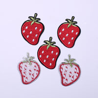 5Pcs Cute Strawberry Embroidered Iron on Patch for Clothes, Iron-on Patches / Sew-on Appliques Patches for Clothing, Jackets, Backpacks, Caps, Jeans