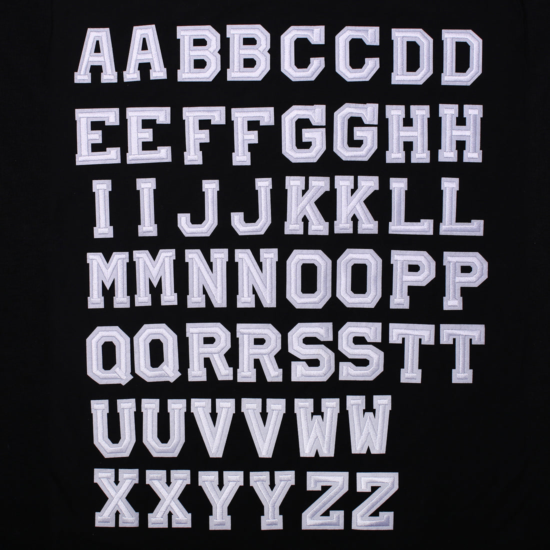 52pcs Alphabet A to Z Patches, Iron on Sew on Letters for Clothes Dress, Classic White